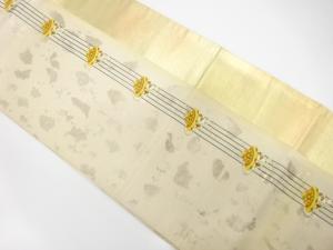 アンティーク　縞に独楽模様織り出し袋帯（材料）